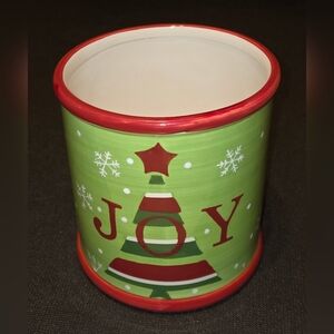 Heartfelt JOY Kitchen Ceramic Utensil Crock 7x 6.5"